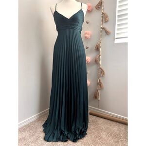 Abercrombie & Fitch Teal Pleated Maxi Dress